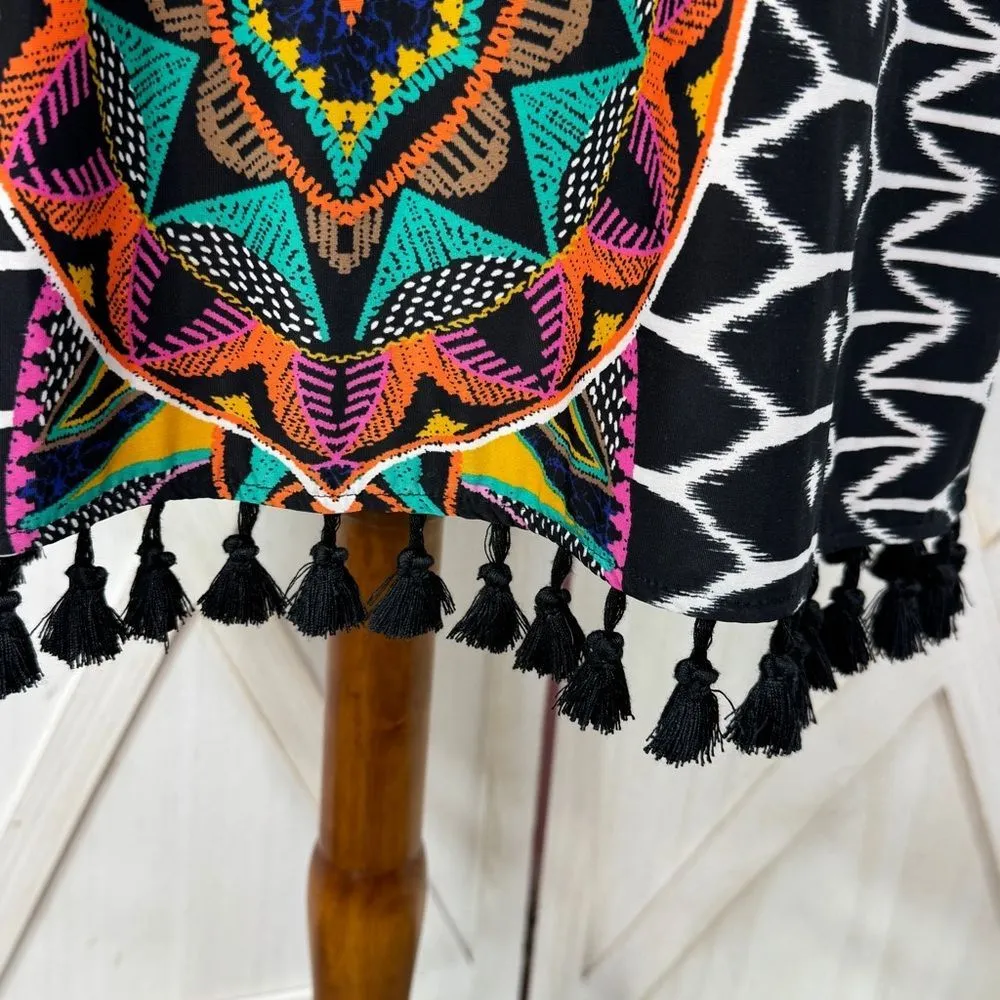 Trina Turk X INC Tribal Print Tassel Hem‎ Halter Dress Multicolor Medium - Image 8
