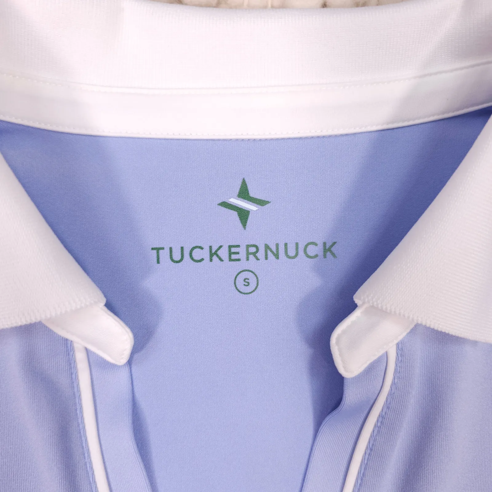 Tuckernuck Caroline Puff Sleeve Performance Jersey Polo Light Blue Small - Image 6