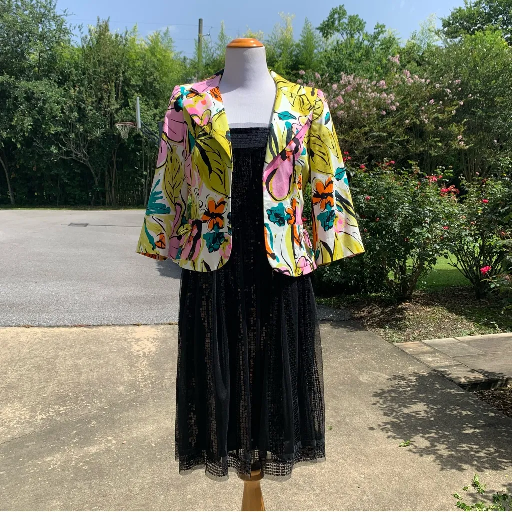 Fabulous Colorful Original Milly of New York Floral Blazer Jacket 6 - Image 8