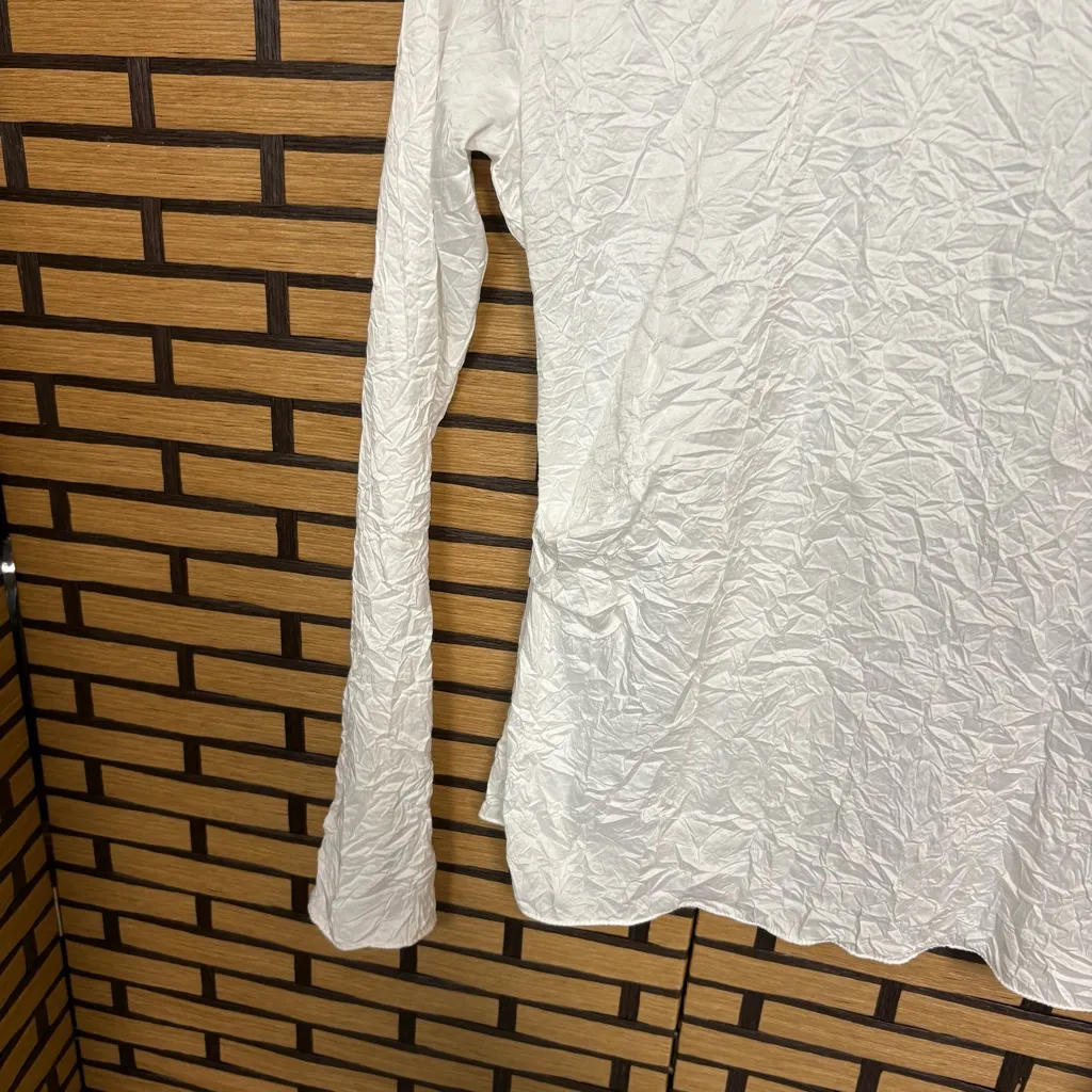 Zara White Crinkle Top‎ Size XXS - Image 5