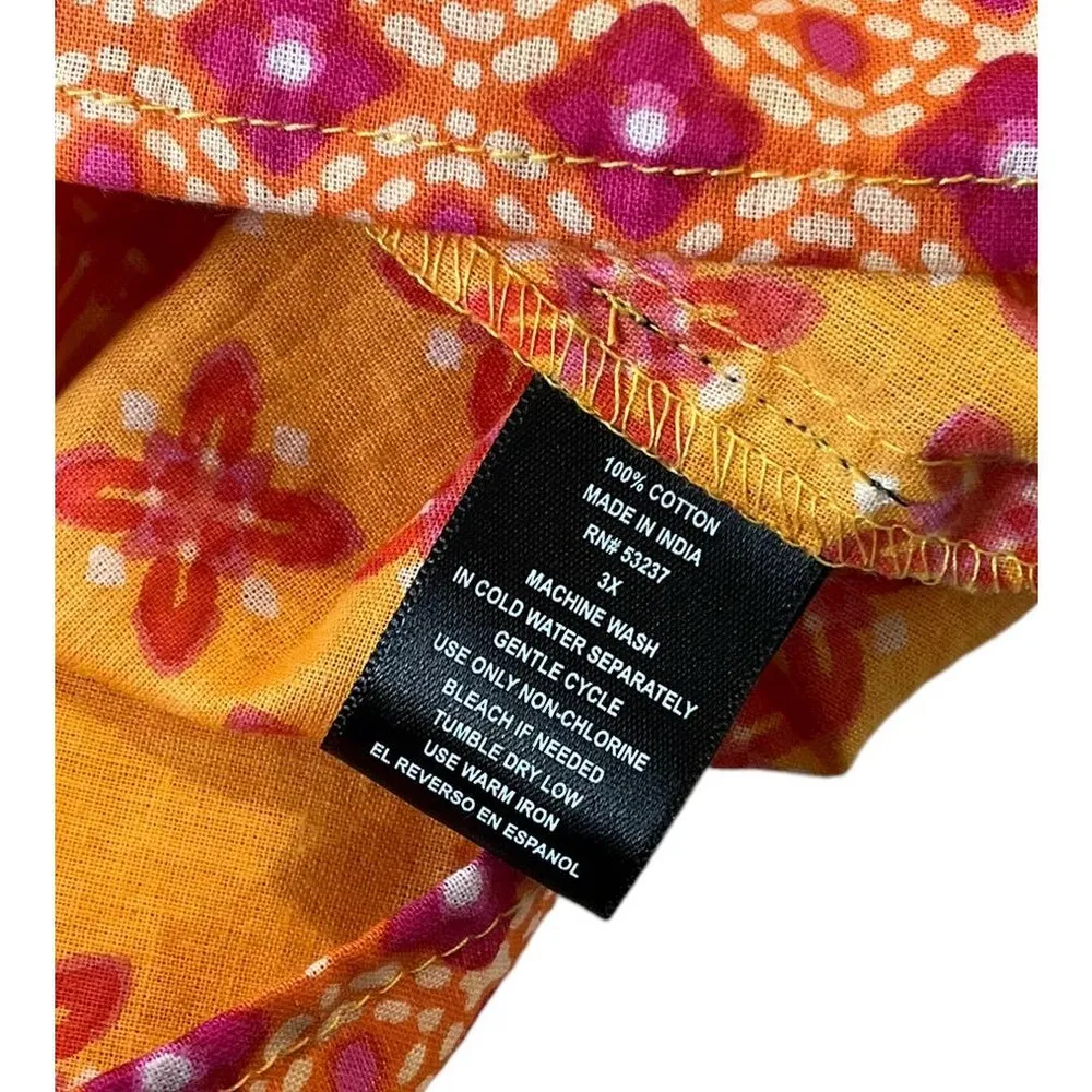 Unique Spectrum Orange Women Plus Size 3X Blouse NWT (36-58) - Image 2