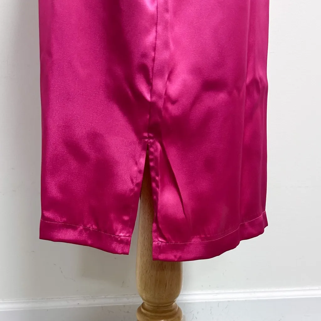 Victorias Secret Vintage Satin Pink Blue Short Sleeve Sleep Shirt Box Medium New - Image 5