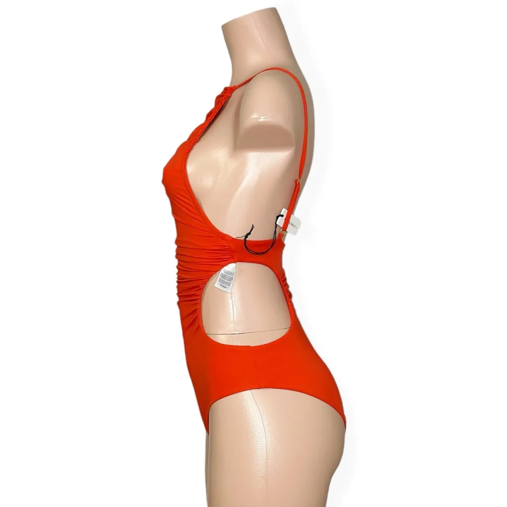 WEWOREWHAT Liv Cut-Out One Piece Swim, Poinciana, XS - Image 5