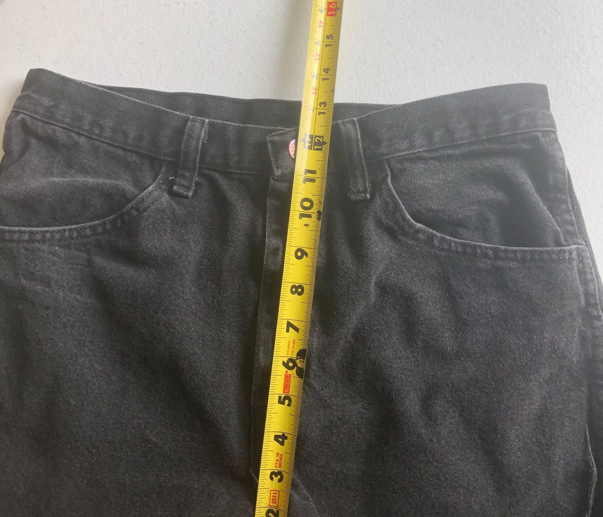 BLACK DENIM RUSTLER CUT OFF SHORTS HIGH WAISTED THICK - Image 8