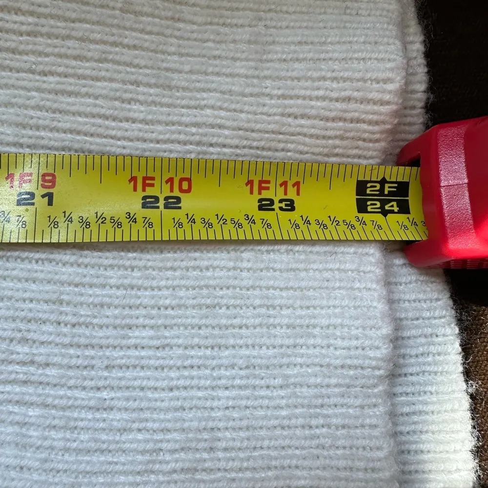 Ann Taylor Cream Sheer Knit Sweaters V Neck With Puff Poofy Balloon Sleeves Sz M - Image 10