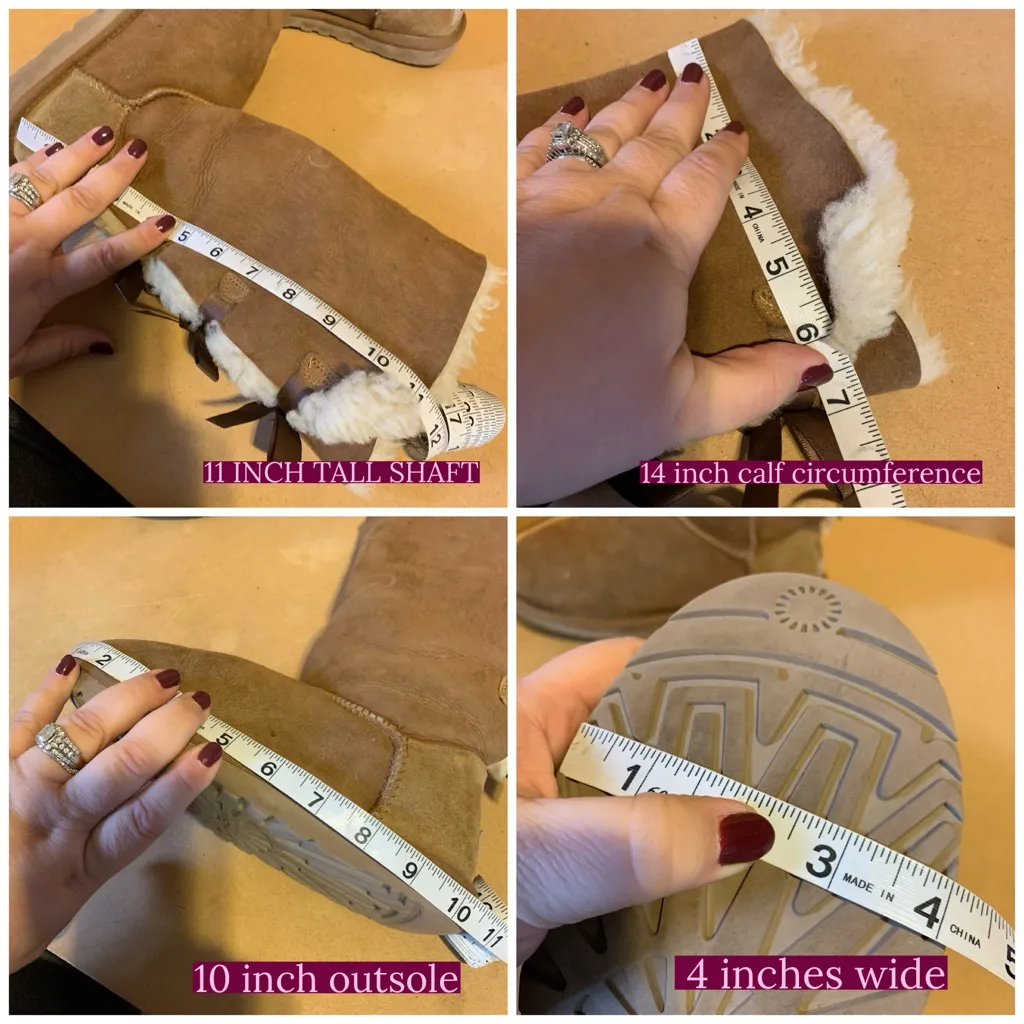 UGG TAN & BROWN SUEDE & SHEARLING TALL "BAILEY BOW" PULL ON BOOTS (6) - Image 12