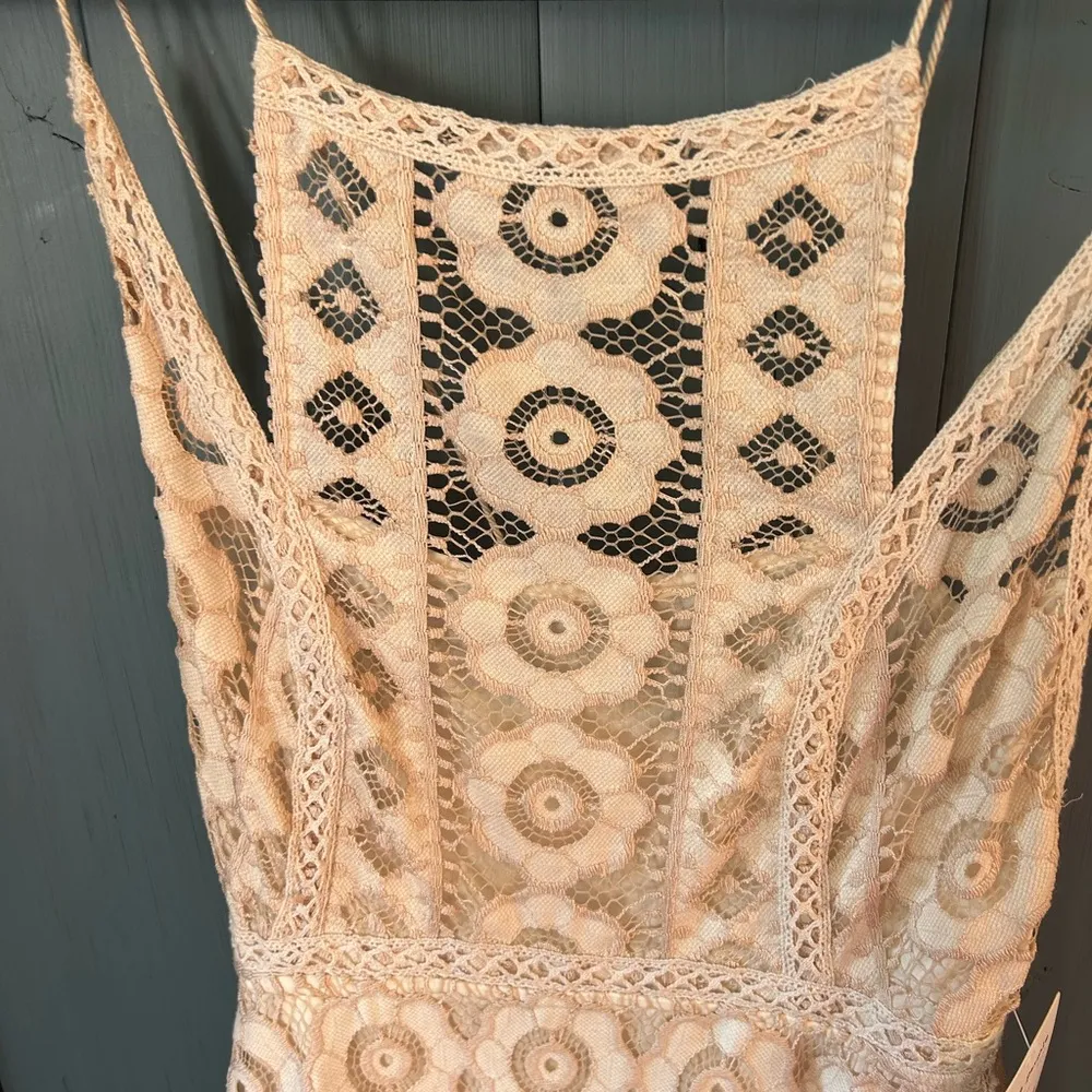 NWT Free People Dress Just Like Honey Lace Asymmetrical Fairy Festival, Sz 2 - Image 4