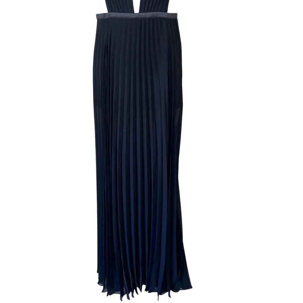 BEBE PLEATED HIGH DOUBLE SLIT GOWN - Image 4