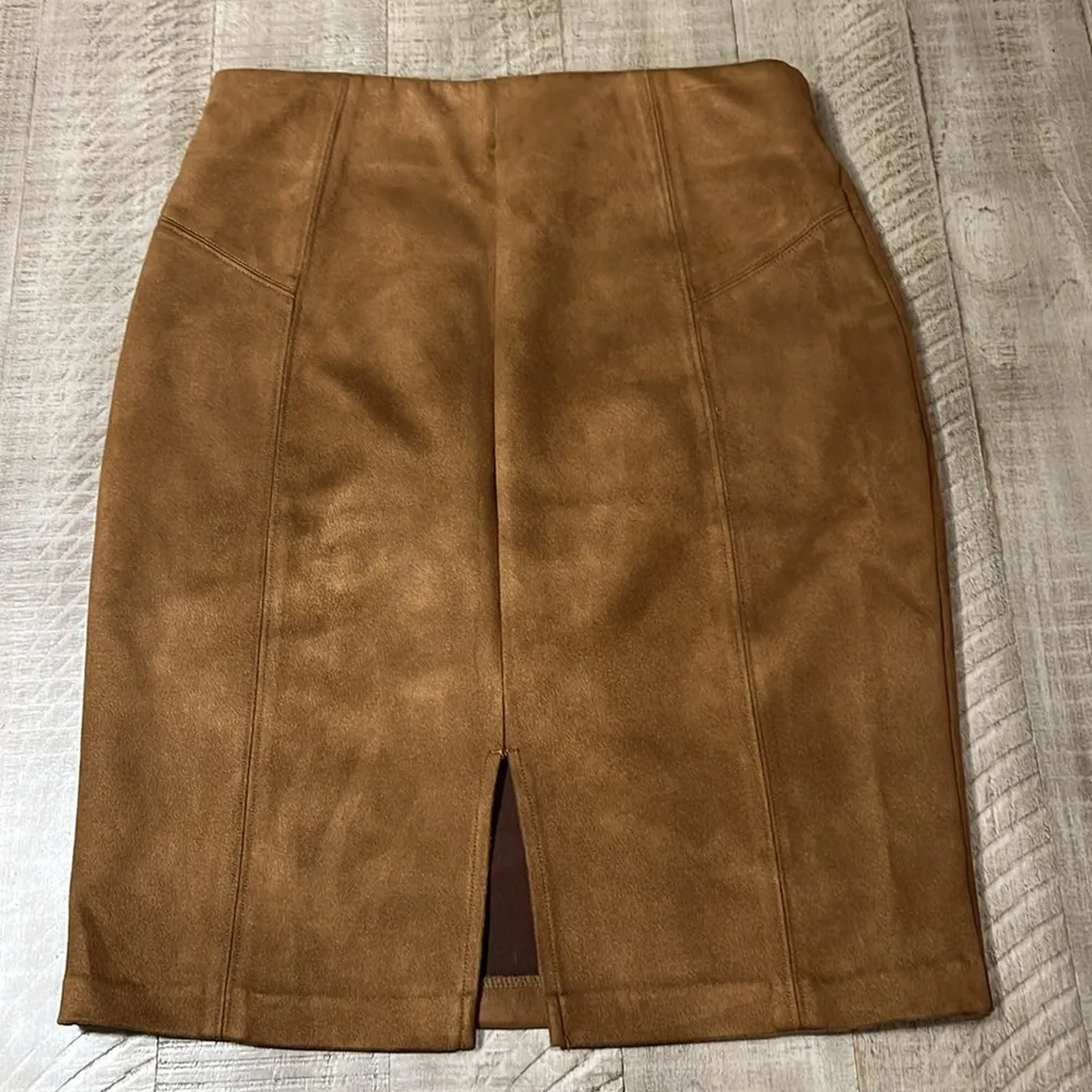 Marc New York Womens Brown Faux Leather Straight & Pencil Skirt - Image 6