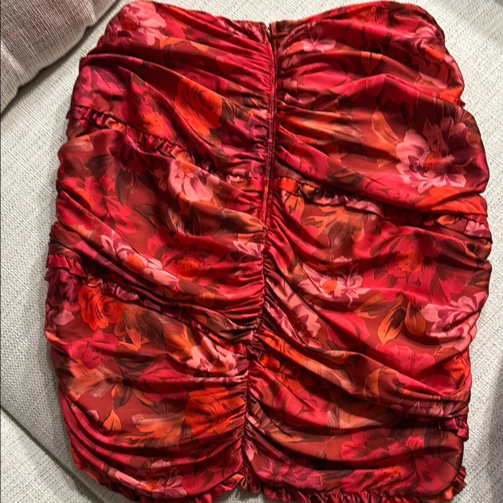Floral Red and Orange Skirt - Image 3