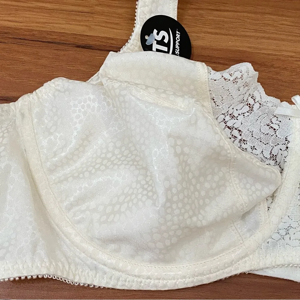 PLAYTEX 4422 Signature Florals Mother of Pearl Unlined Underwire Bra Size 40C - Image 6