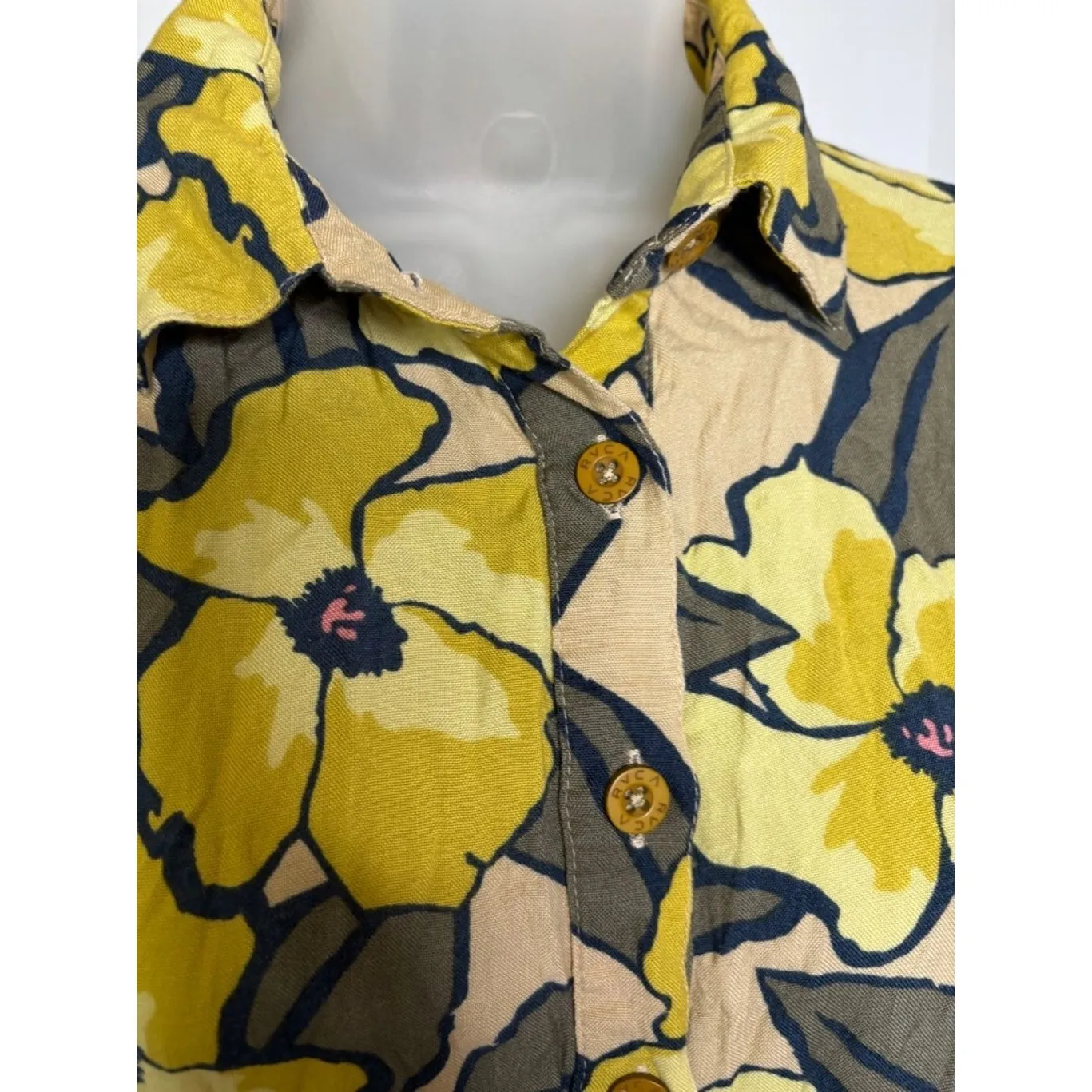 RVCA Rejoice Romper Sz S‎ Floral Sunset Fade Yellow VSCO Valley Girl Surf Beachy - Image 2