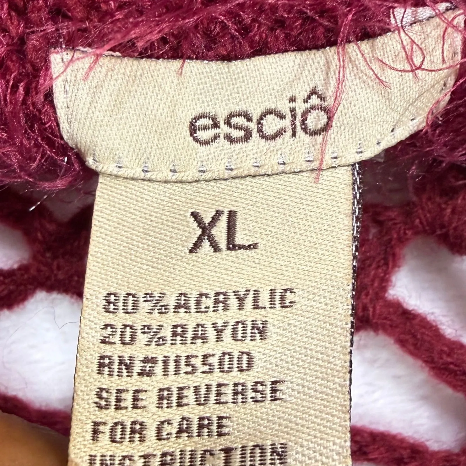 Escio XL Cardigan Vest Burgundy Crochet Fuzzy Crochet Fuzzy Knit Boho Cozy Soft Purple - Image 7
