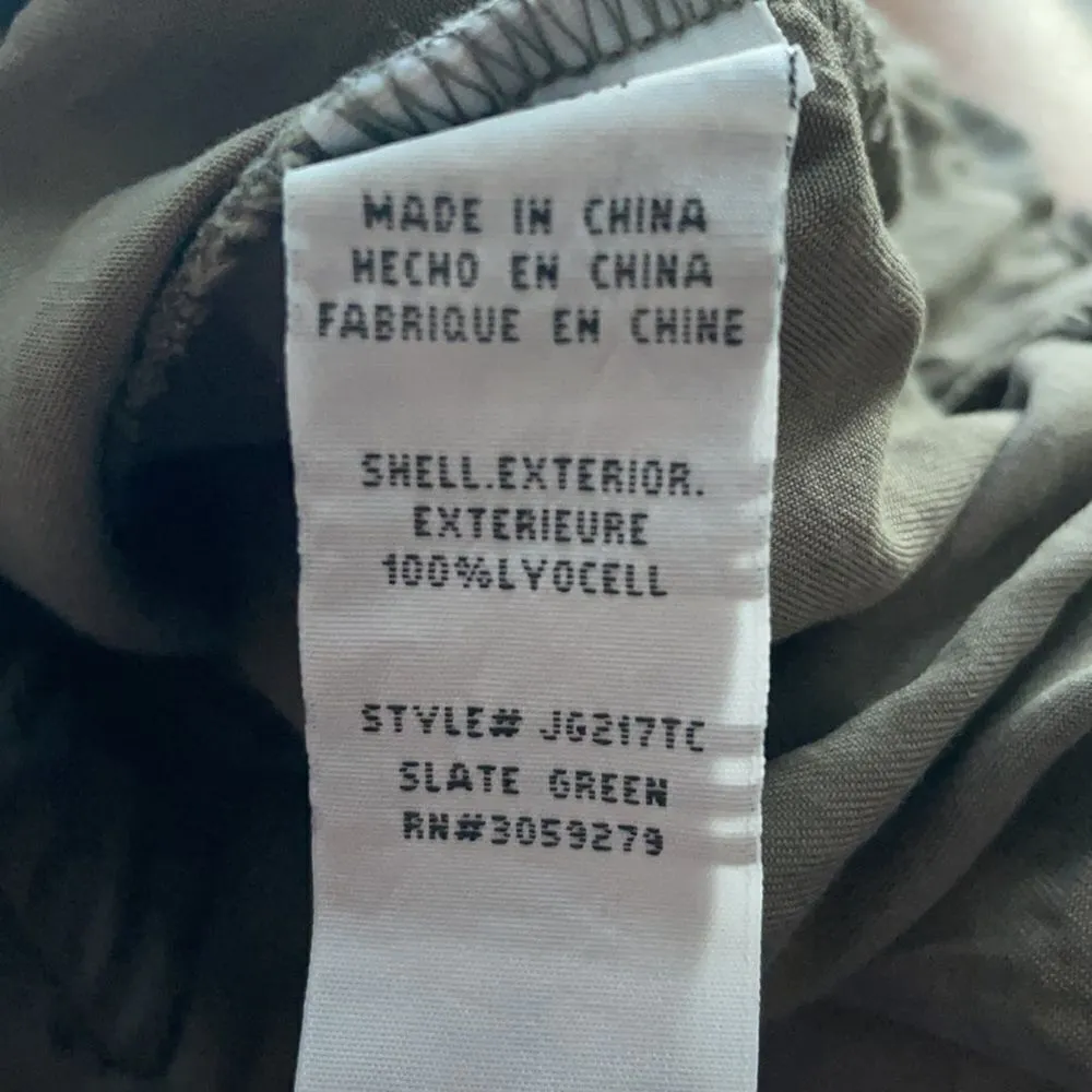 Thread + Supply paper bag waist cuffed pants, olive green. Women’s size medium Green - Image 11