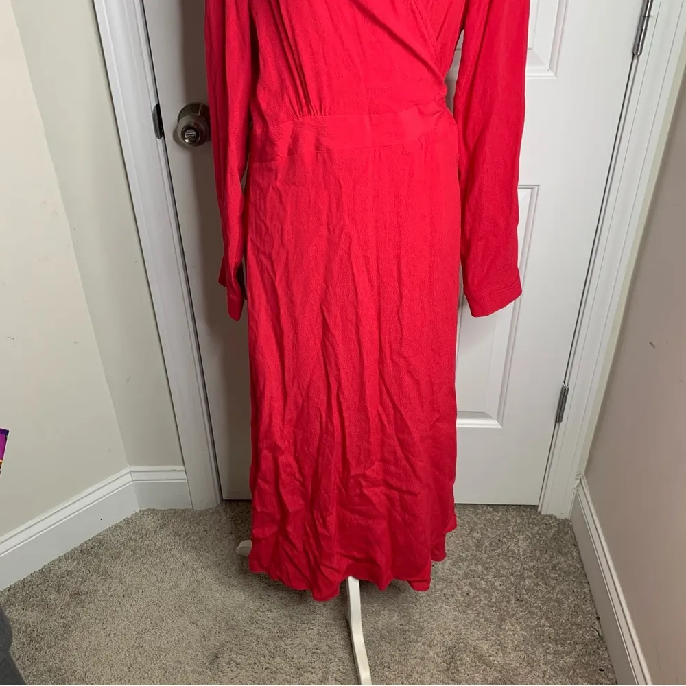 Poetry red wrap long sleeves maxi dress size 16 holiday Valentines quiet‎ luxury - Image 3