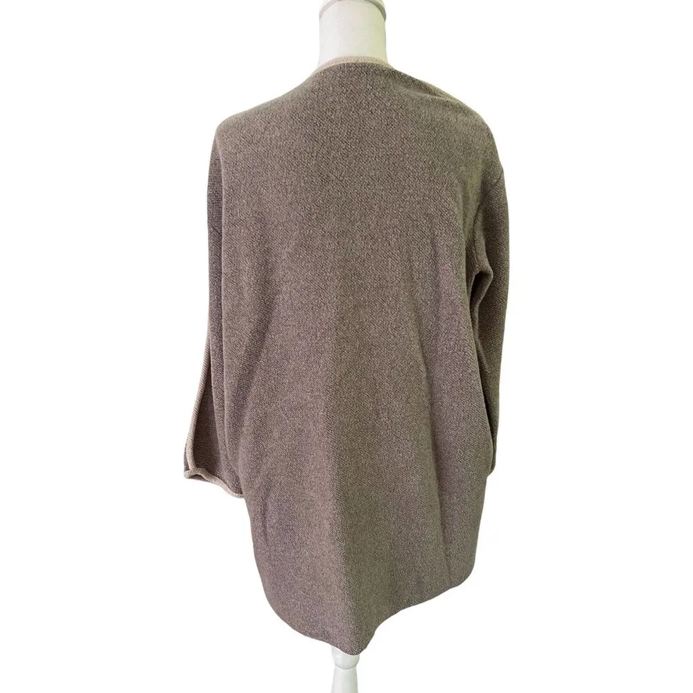 Zara Trafaluc Beige Open Front Fleece Cardigan Sweater Womens Size Small - Image 3