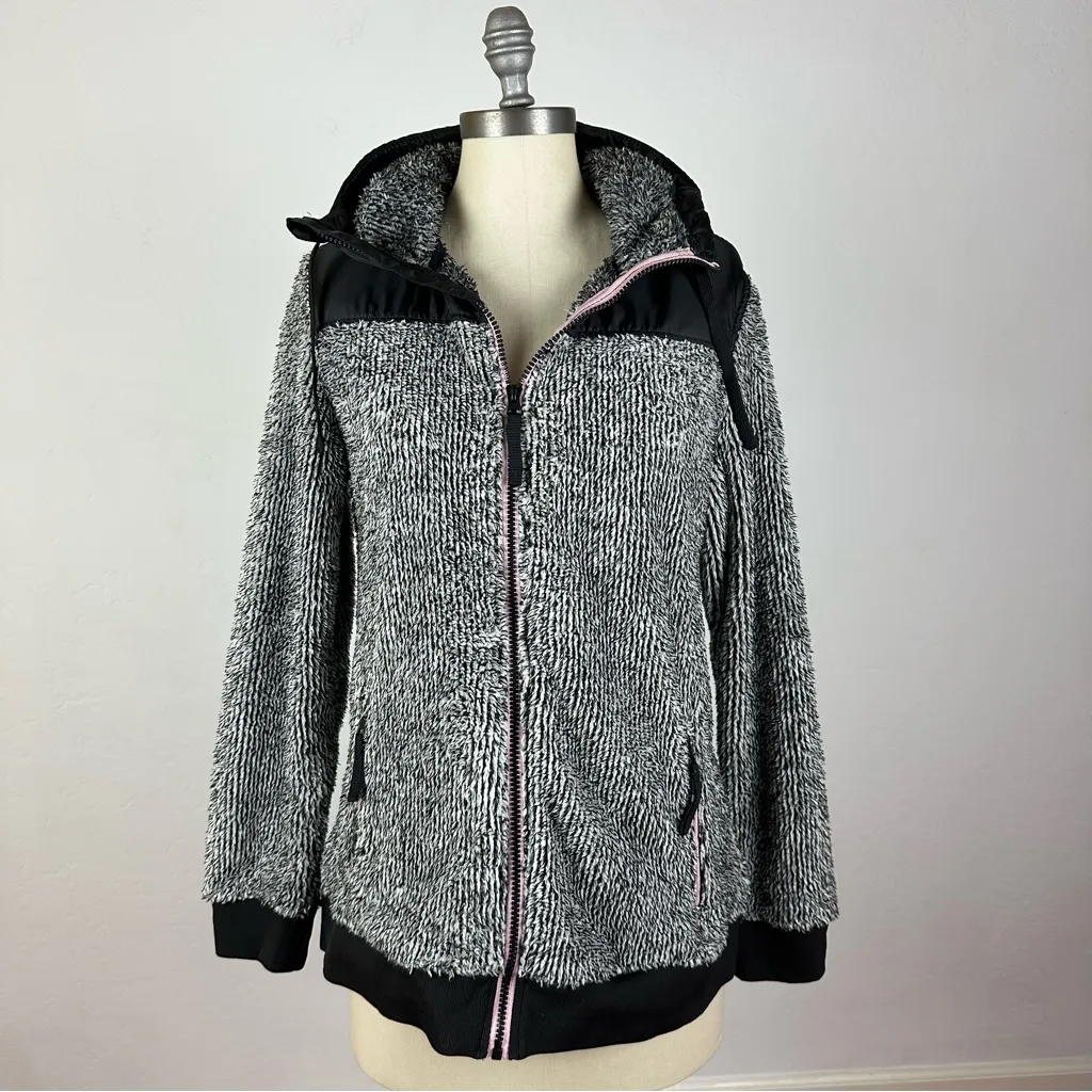 686 Flo Polar Zip Fleece Hooded Jacket Black Size M - Image 2