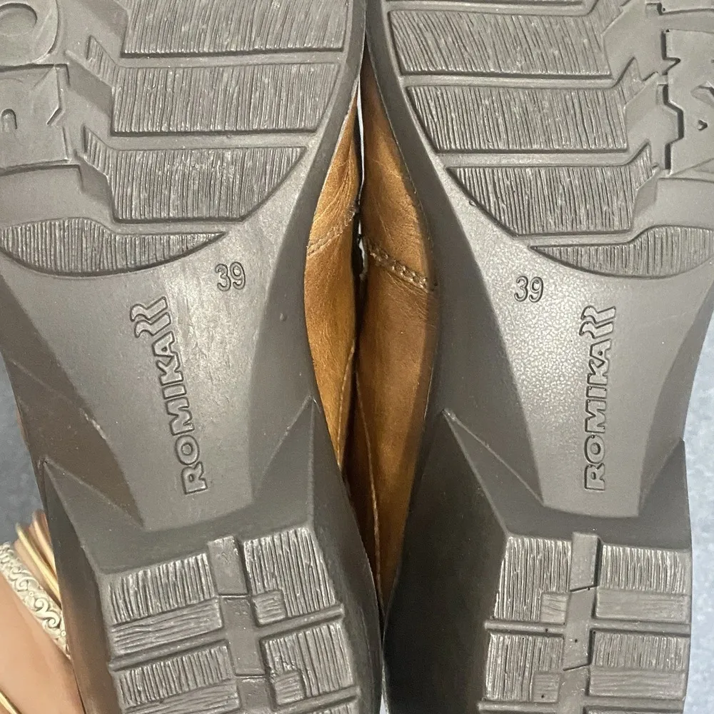 Romika Shoes Womens 39 Loafers Slip On Brown Leather Low Top Round Toe Casual Size 7 - Image 6