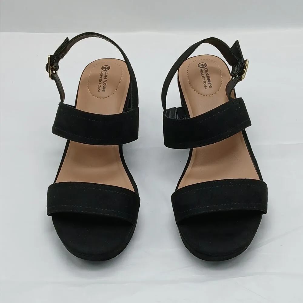 Giani Bernini Womens Sandals Shoes Size 7M Black Chunky Heel Platform Summer - Image 3