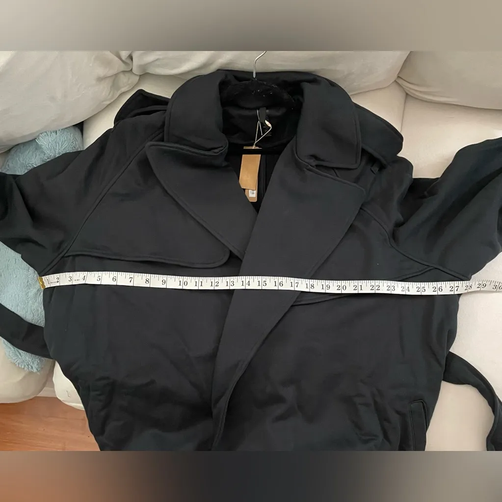 SKIMS NWT Boyfriend Fleece Trench Coat Onyx Size S Oversized - Image 10