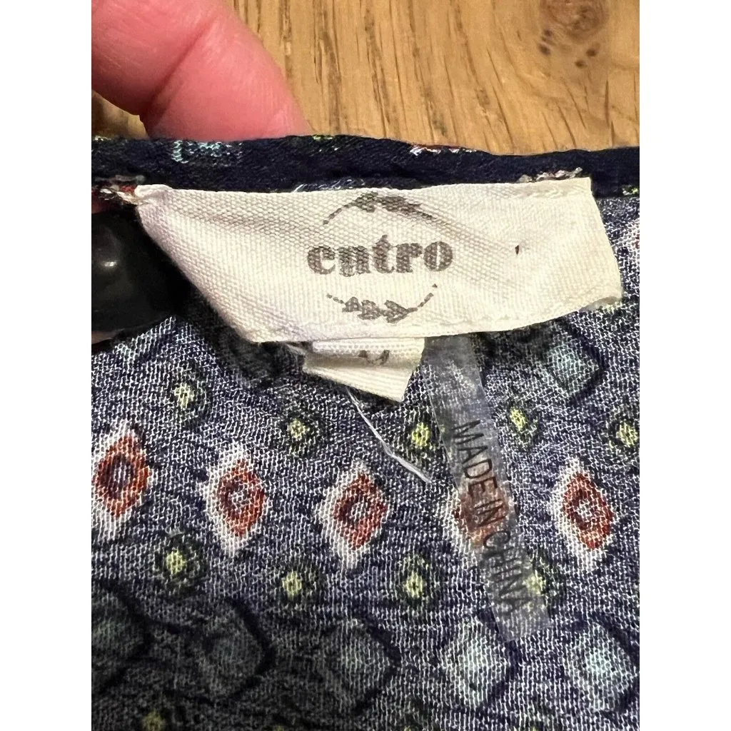 Entro Babydoll Mini Dress Size Medium Bell Sleeves Lace‎ Colorful Preppy Boho - Image 5