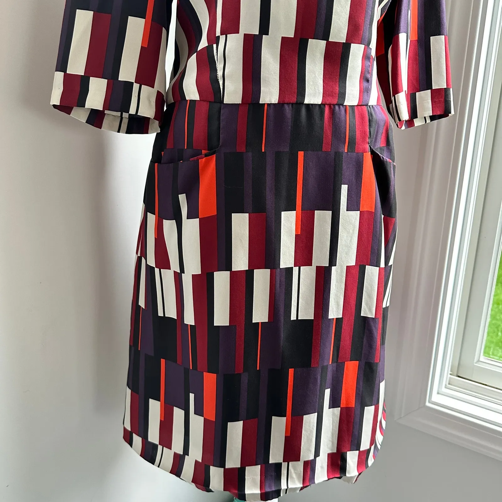 Rag & Bone NWT Silk Anne Bus Seat Bold Modern Retro A-Line‎ Dress Sz 10 / Large - Image 5