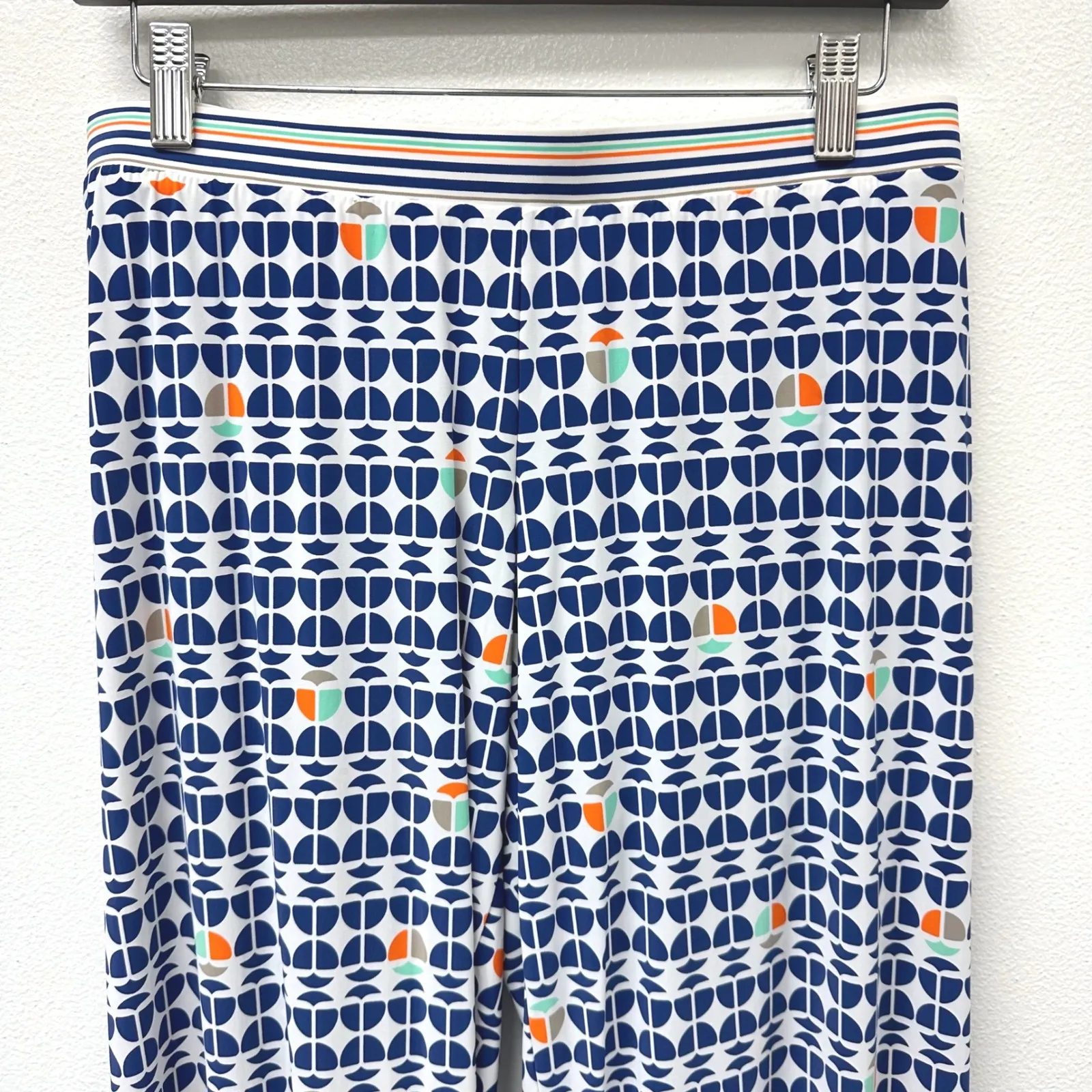 Trina‎ Turk Racquet Club Palazoo Swim Cover Pants Geo Navy Size M - Image 3