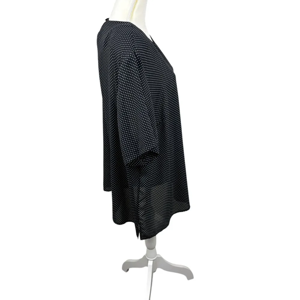 Vintage Chaus blouse size 24 polka dot dressy 80s semisheer party office casual - Image 3