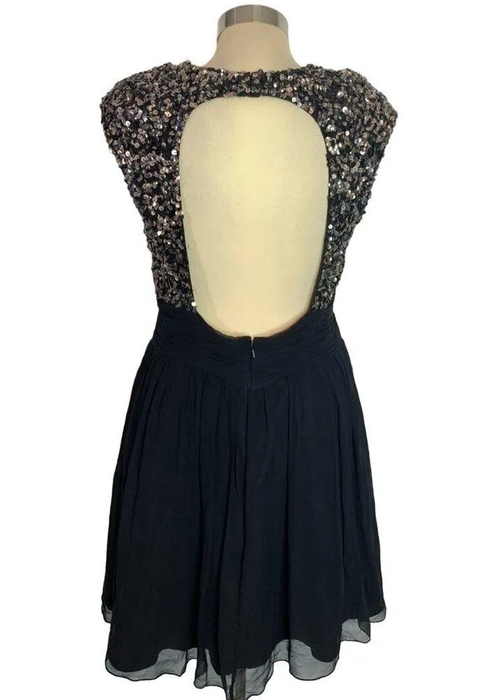 Scala silk sequined open back fit flare dress - Image 4