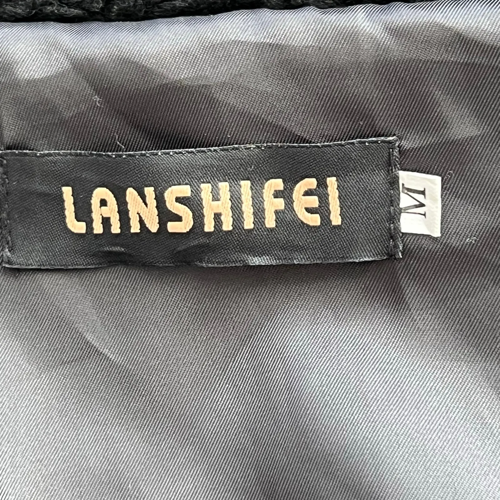 Lanshifei black teddy bear trench coat oversized winter chic minimalist cozy Size M - Image 10