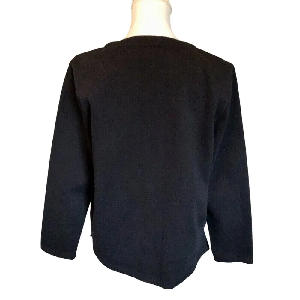 BonWorth Fleece Shirt Womens SP Petite Zip Front Holiday Used - Image 4