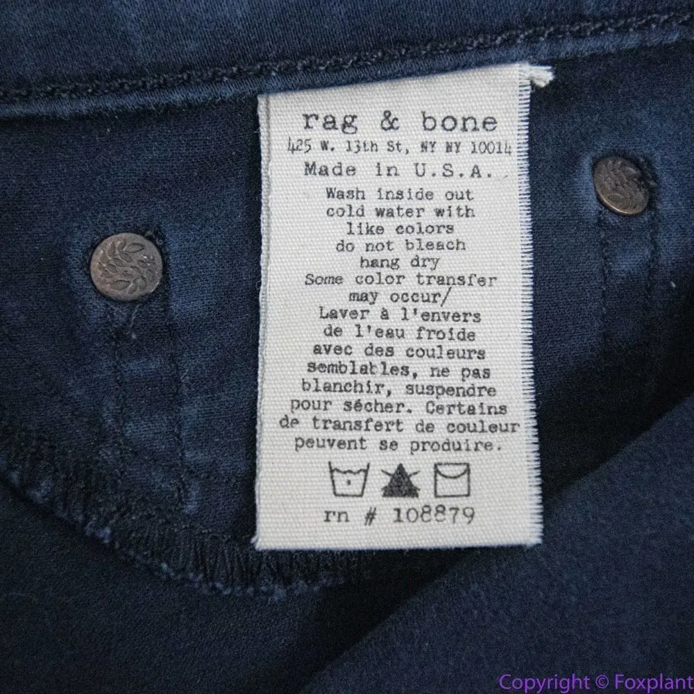 NEW Rag & Bone Jeans Skinny Legging Womens size 30 W1503M070 Navy Sateen Stretch - Image 15