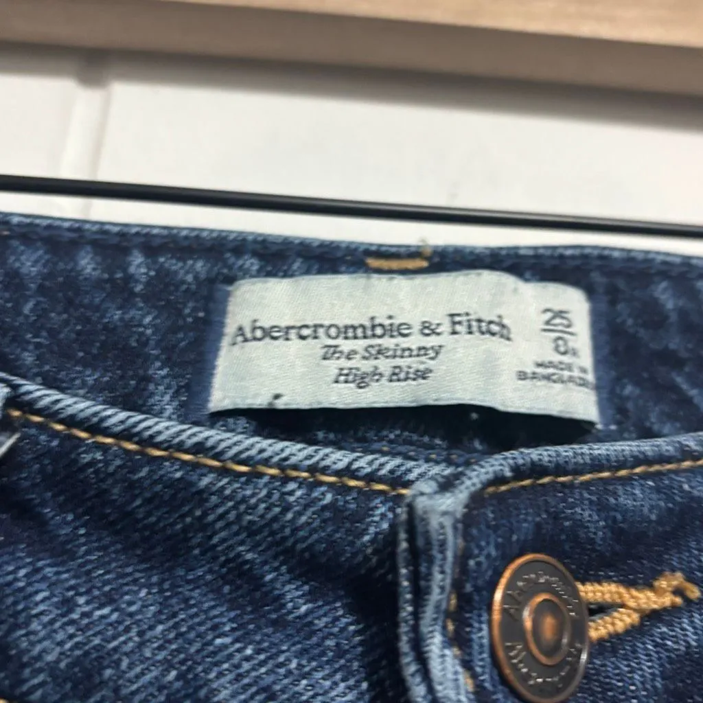 Abercrombie & Fitch Skinny high rise raw hem jeans 0 - Image 2