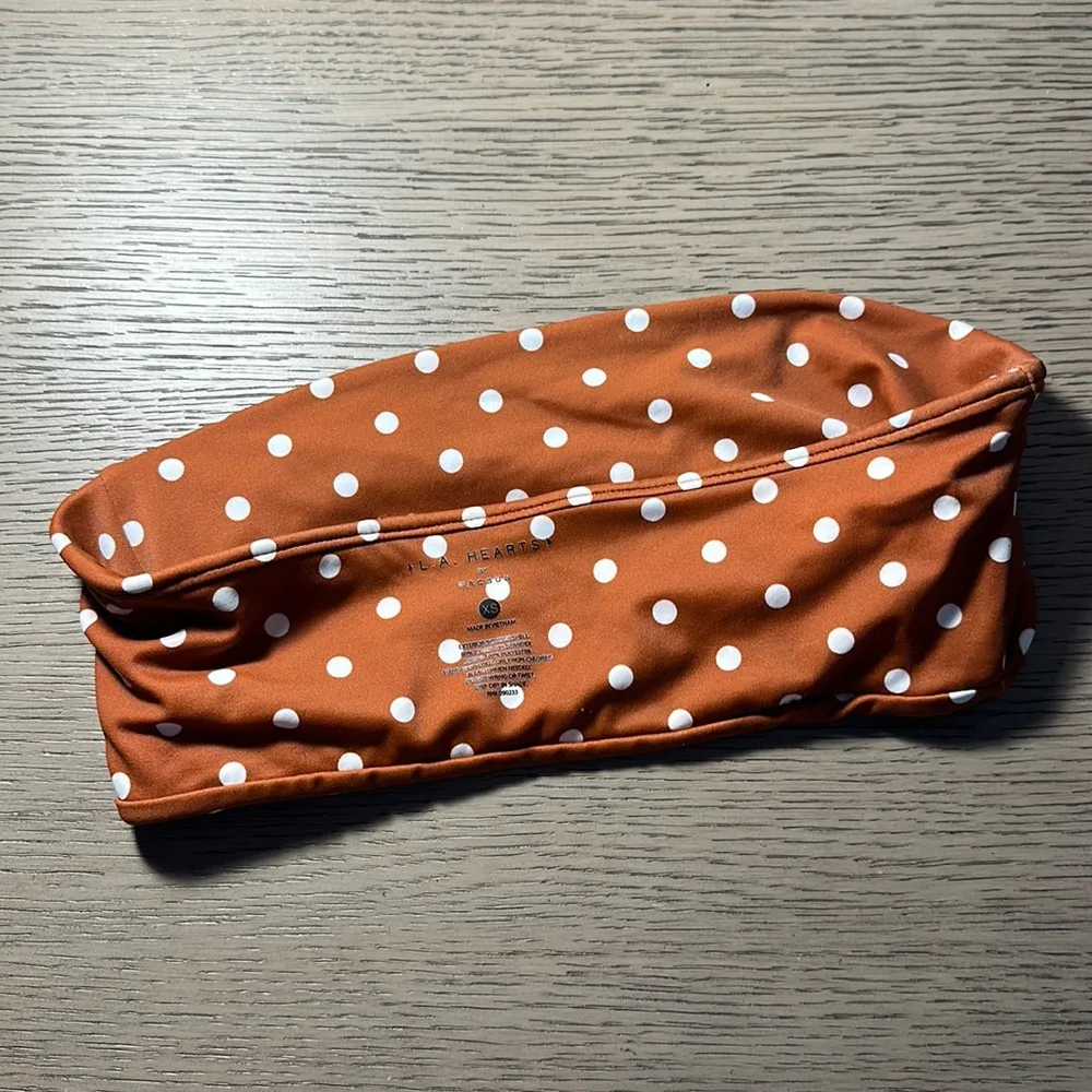 Polka Dot Bandeau Bikini Top - Image 4