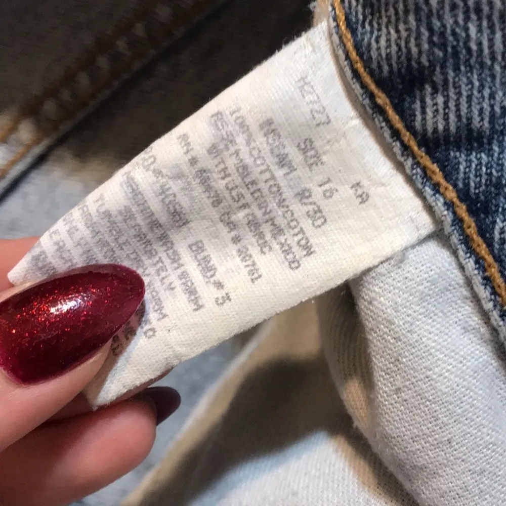 Vtg Tommy Hilfiger 90s big logo light denim retro jeans size 16 33' - Image 12