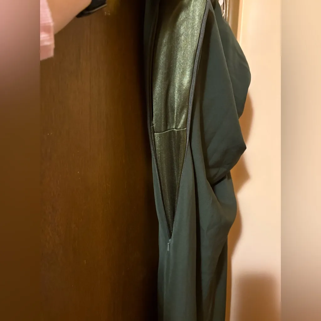 Revelry Inez Chiffon Dress in Deep Olive Green Size 16 - Image 8