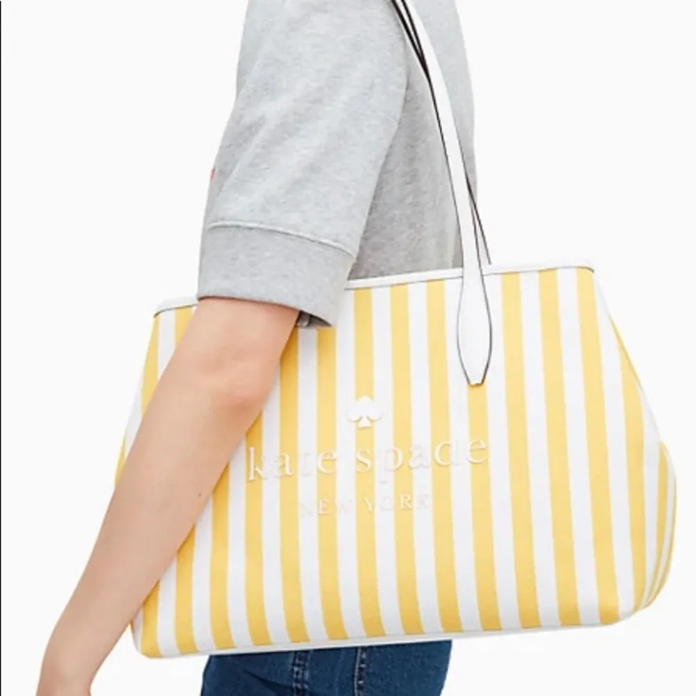 Authentic Kate Spade logo leather/Canvas zip tote - Image 2