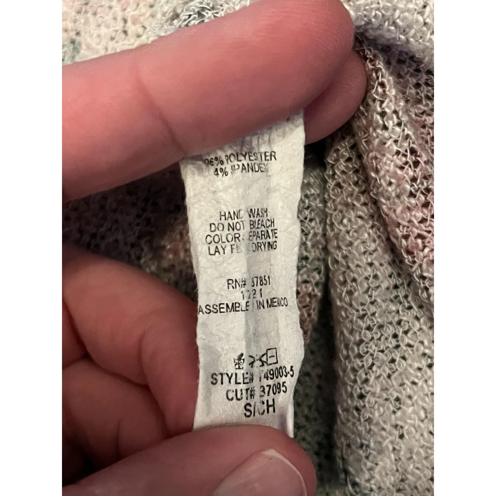 Live In The Moment Cardigan Sweater Womens Small Beige Floral Open Front - Image 7