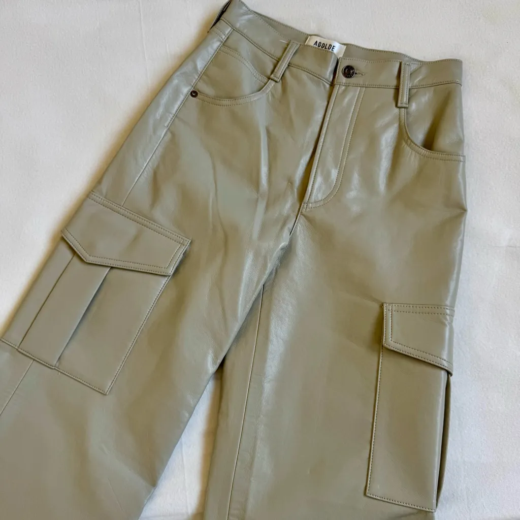 AGOLDE Leather Minka Cargo in Toast - Image 6