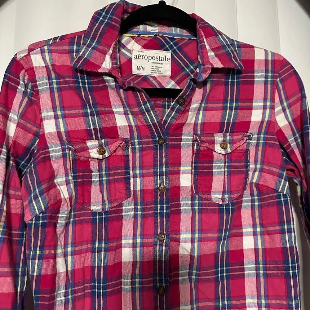 Aeropostale plaid button up shirt , women’s - Image 2