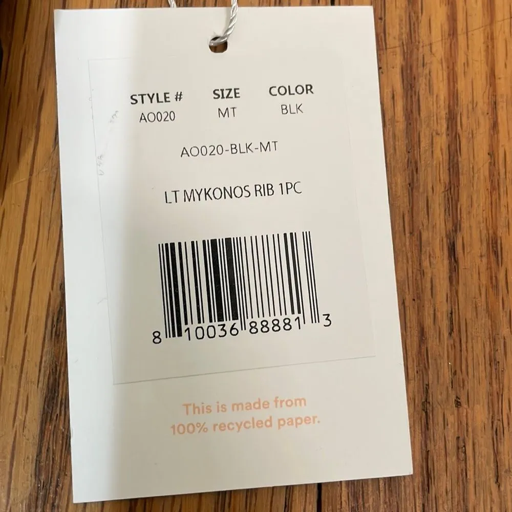 Andie Swim The Mykonos Rib One Piece LT Swimsuit‎ Black size M Tall NWT Size M - Image 5