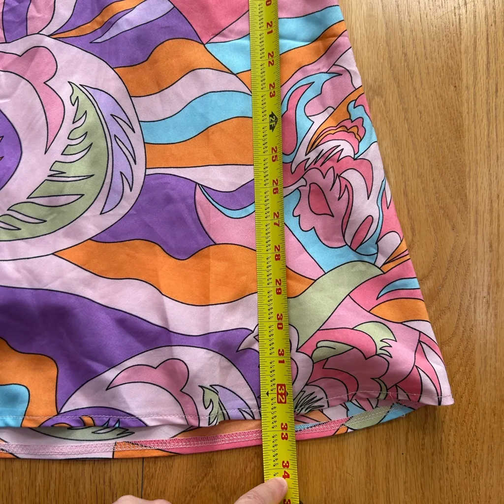 Princess Polly Nellie Mini Dress Pink Multi Size 12 70’s Party Retro Abstract - Image 11