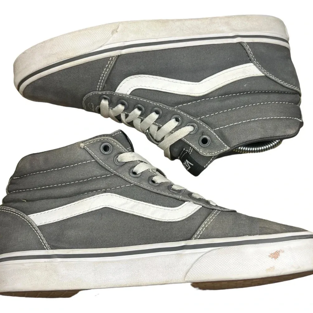 Vans Sk8-Hi Top Sneaker -‎ Frost Gray Canvas Canvas Shoes - Women's 7.5 - Image 4