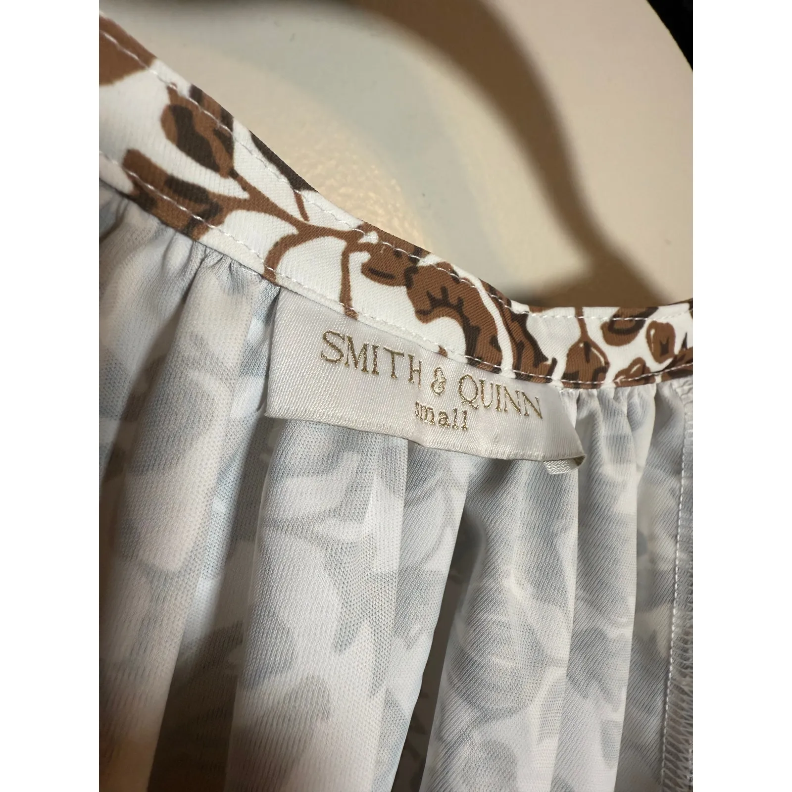 Smith & Quinn Dirty Dancing Balloon Sleeve Blouse Women’s Size S Brown - Image 5