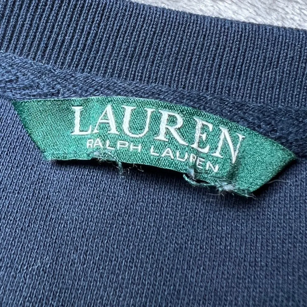Lauren Ralph Lauren Zipper Shoulder Shirt Womens Medium Navy Blue Casual - Image 4