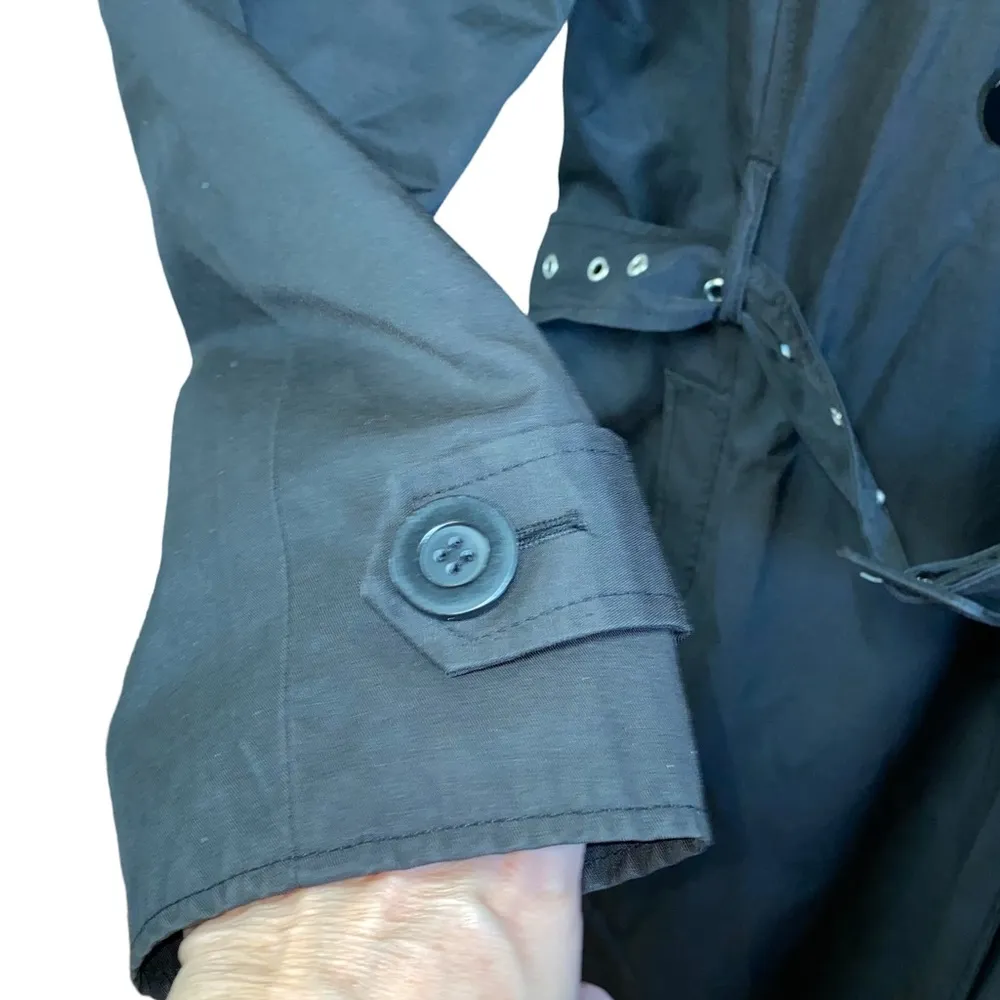 Kenneth Cole Reaction Black Button Down Trench Coat - Image 3