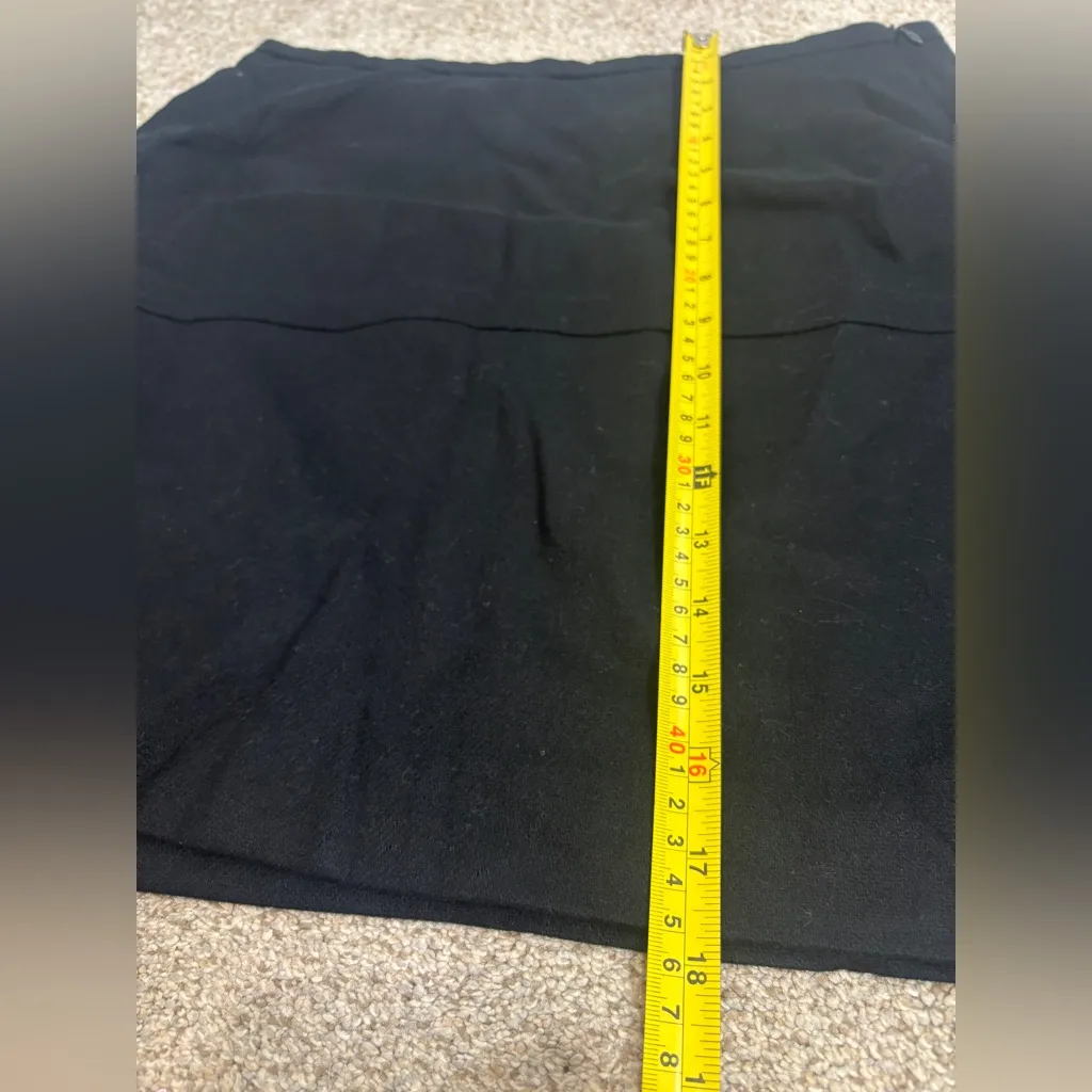 Metro Collection New York Women Wool Black Mini Skirt Size 12 Business Casual - Image 5