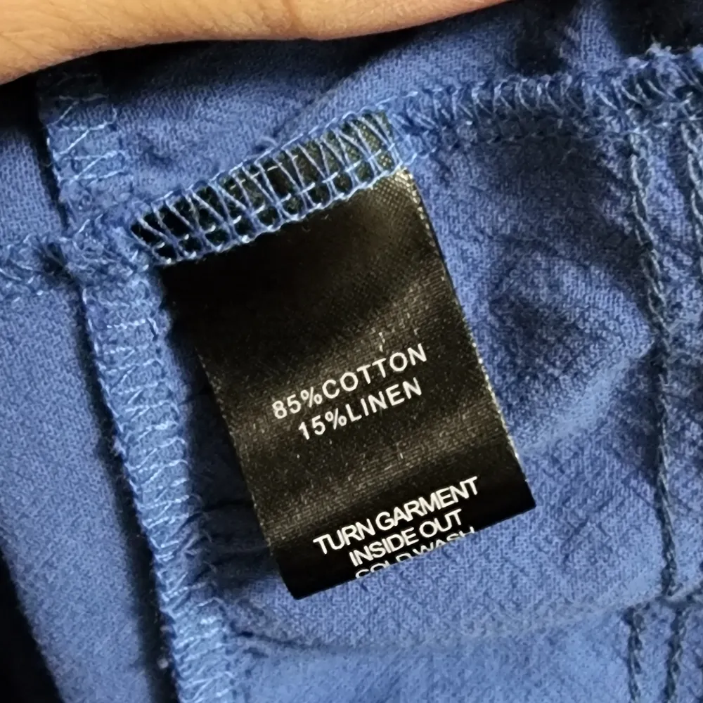 Anthropologie Lapis blue linen tiered peasant dress size mp - Image 8