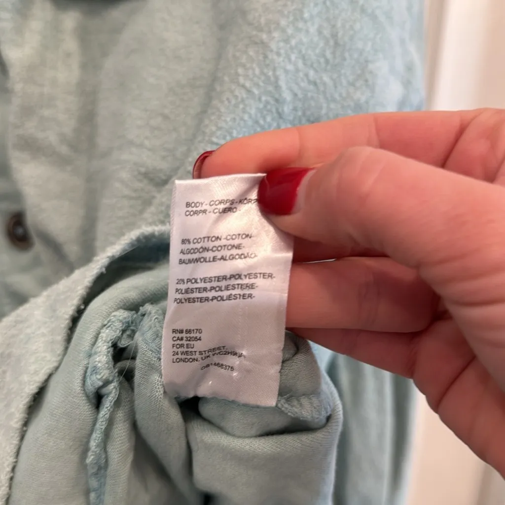 Free People ruby mountain jubilee oversized shirt jacket Shacket light blue - Image 7