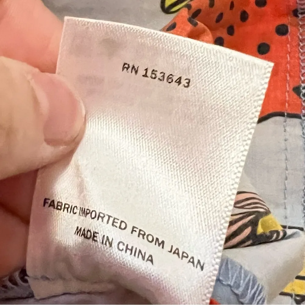 NWT LHD Casitas Printed Cotton Blend Poplin Mini Dress Corsican Trout Size 2 - Image 11